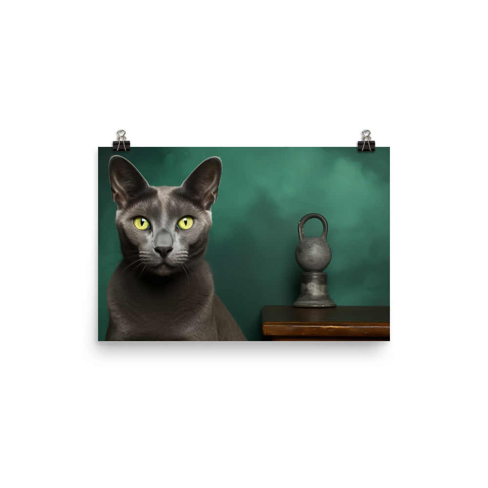 Russian Blue Photo paper poster - PosterfyAI.com