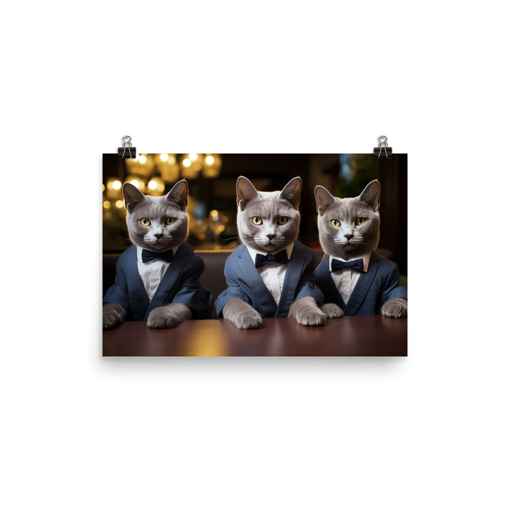 Russian Blue Photo paper poster - PosterfyAI.com