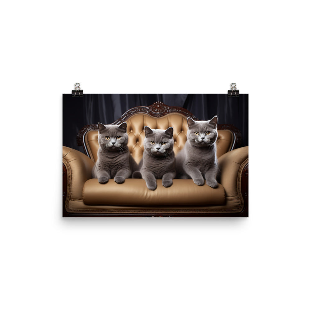 British Shorthair Photo paper poster - PosterfyAI.com