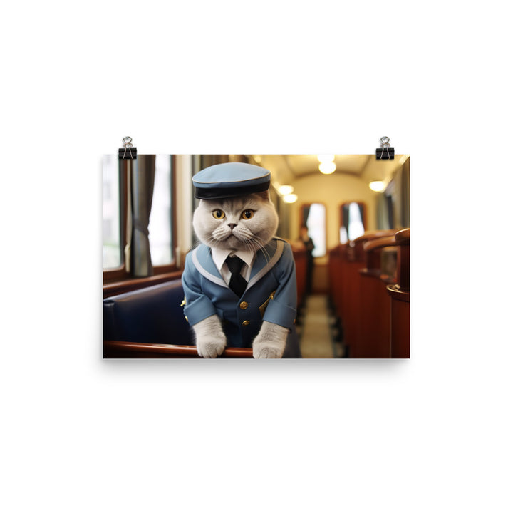 British Shorthair Transit Operator Photo paper poster - PosterfyAI.com