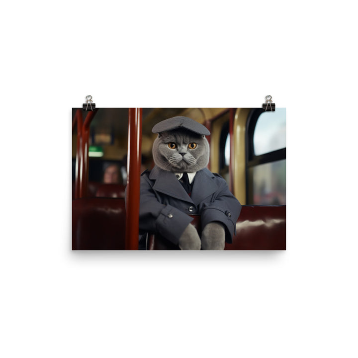 British Shorthair Transit Operator Photo paper poster - PosterfyAI.com