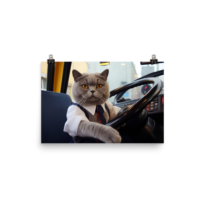 British Shorthair Transit Operator Photo paper poster - PosterfyAI.com