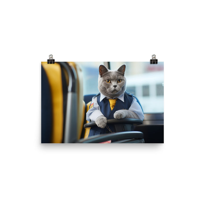 British Shorthair Transit Operator Photo paper poster - PosterfyAI.com
