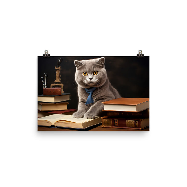 British Shorthair Student Photo paper poster - PosterfyAI.com