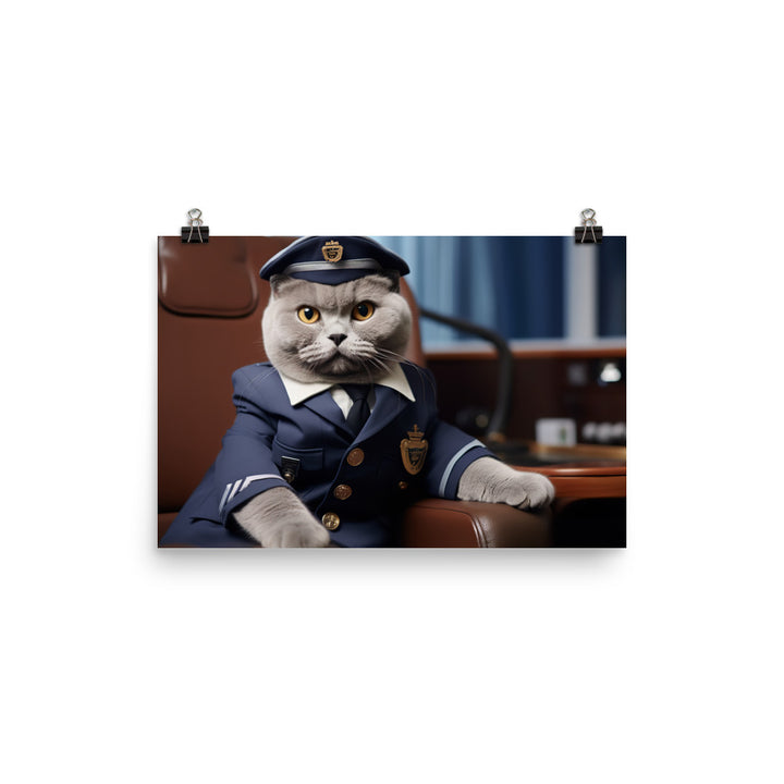 British Shorthair Pilot Photo paper poster - PosterfyAI.com