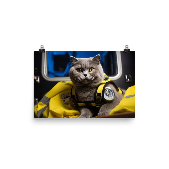 British Shorthair Paramedic Photo paper poster - PosterfyAI.com