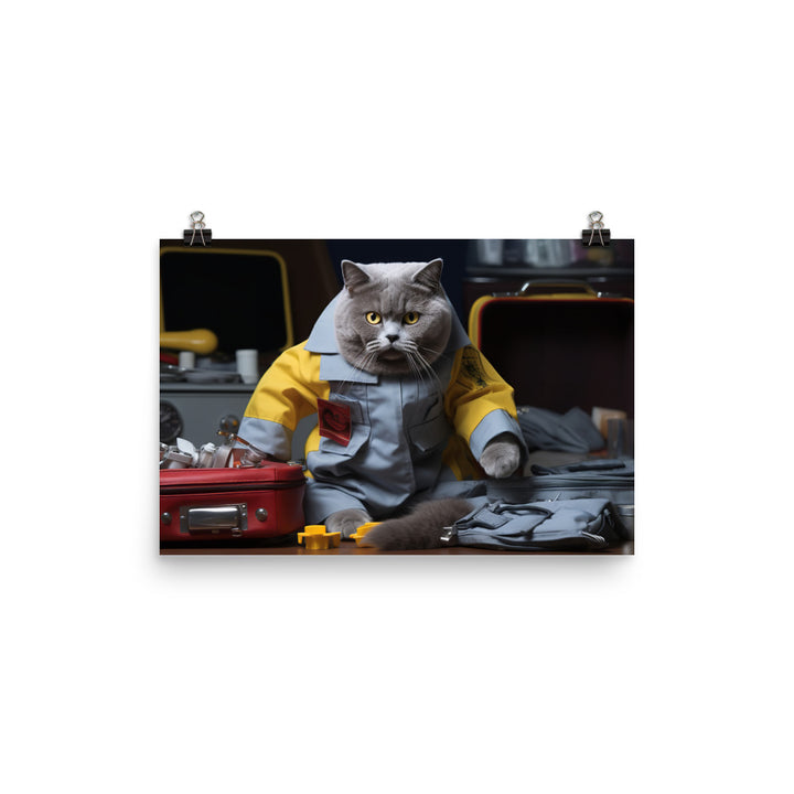British Shorthair Paramedic Photo paper poster - PosterfyAI.com