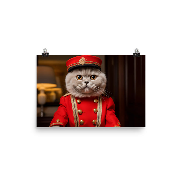 British Shorthair Hotel Staff Photo paper poster - PosterfyAI.com