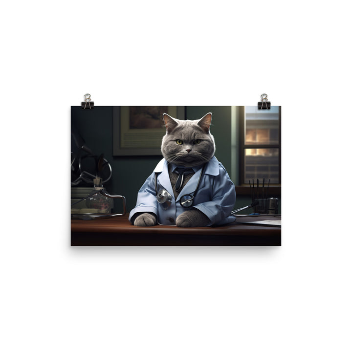 British Shorthair Doctor Photo paper poster - PosterfyAI.com