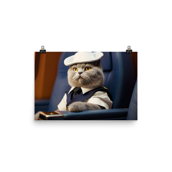 British Shorthair Cabin Crew Photo paper poster - PosterfyAI.com
