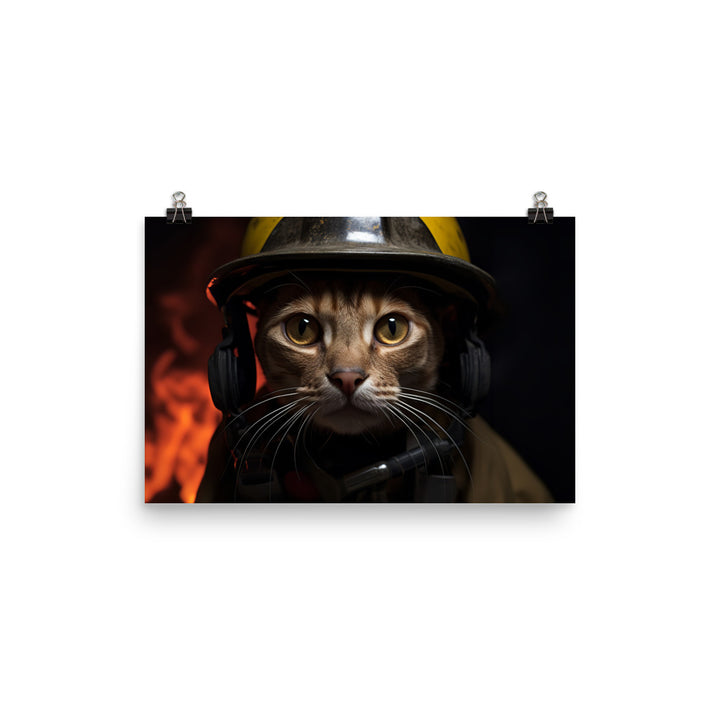 Abyssinian Firefighter Photo paper poster - PosterfyAI.com