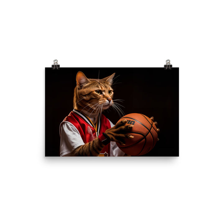 Abyssinian Basketball Player Photo paper poster - PosterfyAI.com