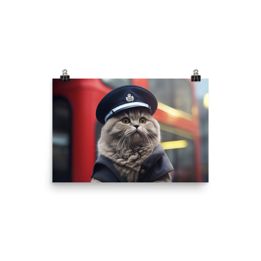 Scottish Fold Transit Operator Photo paper poster - PosterfyAI.com