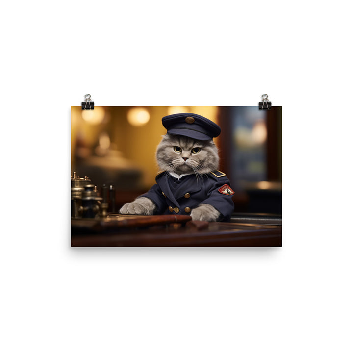 Scottish Fold Transit Operator Photo paper poster - PosterfyAI.com