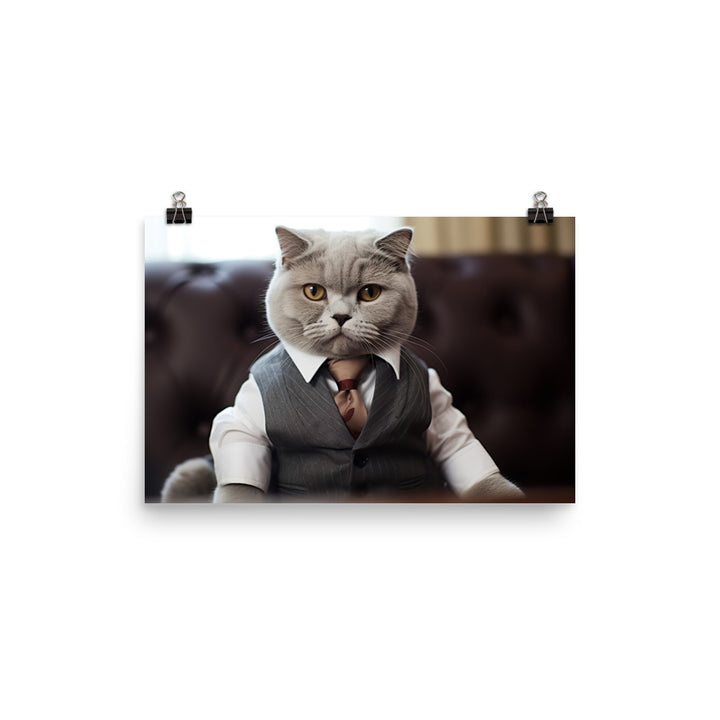 Scottish Fold Sales Consultant Photo paper poster - PosterfyAI.com