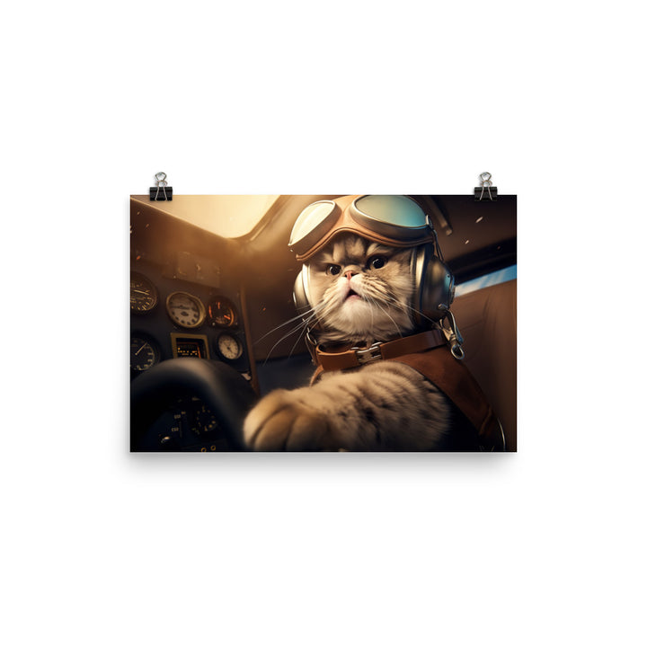 Scottish Fold Pilot Photo paper poster - PosterfyAI.com