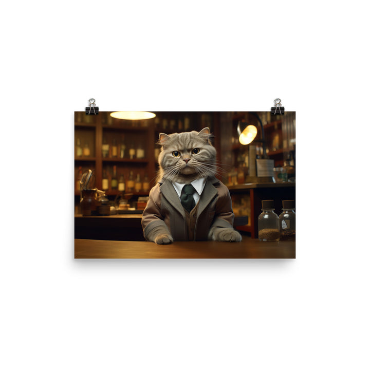 Scottish Fold Pharmacist Photo paper poster - PosterfyAI.com