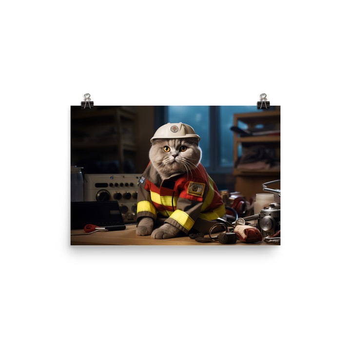 Scottish Fold Paramedic Photo paper poster - PosterfyAI.com