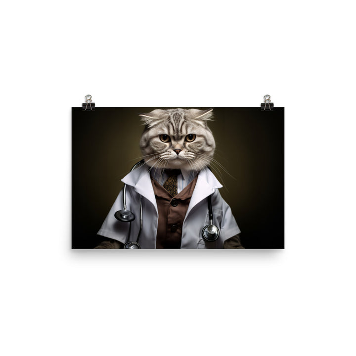 Scottish Fold Doctor Photo paper poster - PosterfyAI.com