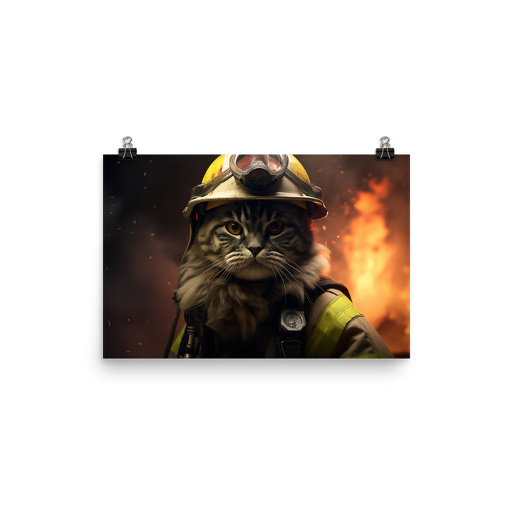 Persian Firefighter Photo paper poster - PosterfyAI.com
