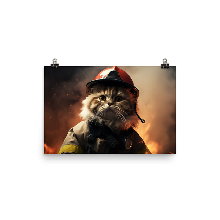 Persian Firefighter Photo paper poster - PosterfyAI.com