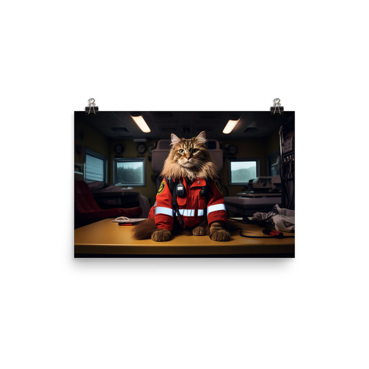 Maine Coon Paramedic Photo paper poster - PosterfyAI.com