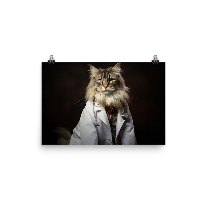 Maine Coon Doctor Photo paper poster - PosterfyAI.com
