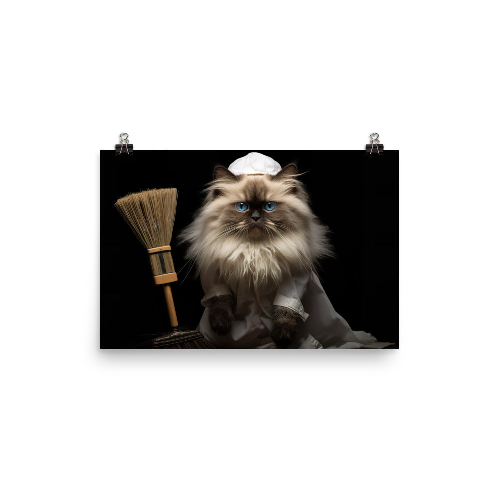 Himalayan Janitor Photo paper poster - PosterfyAI.com