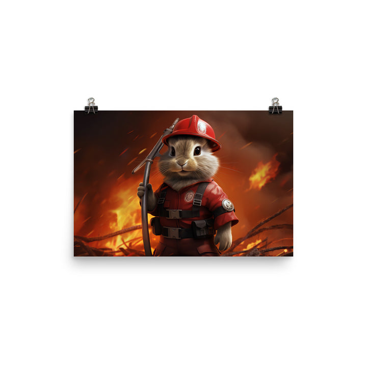 Lionhead Firefighter Photo paper poster - PosterfyAI.com