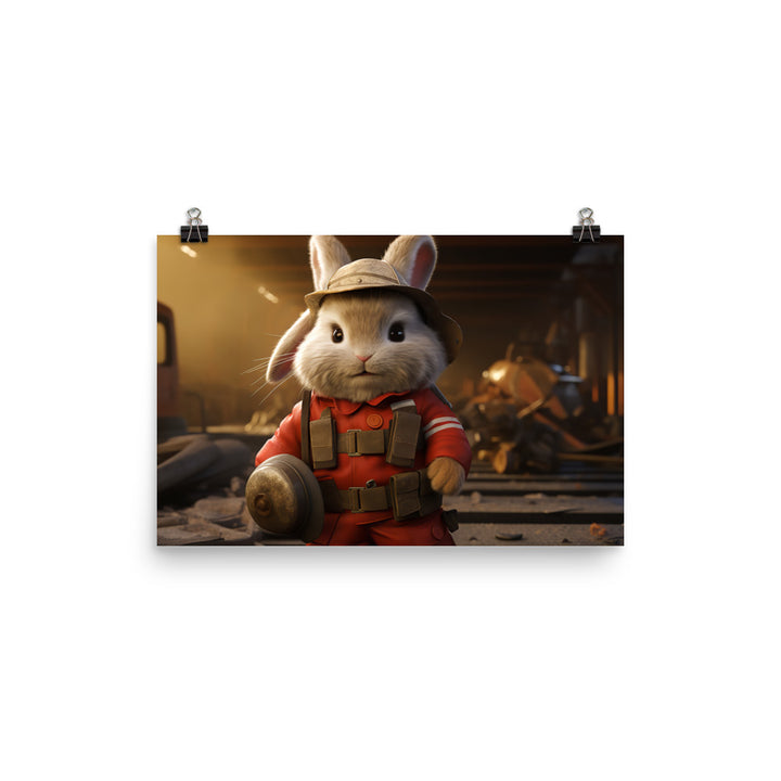 Lionhead Firefighter Photo paper poster - PosterfyAI.com