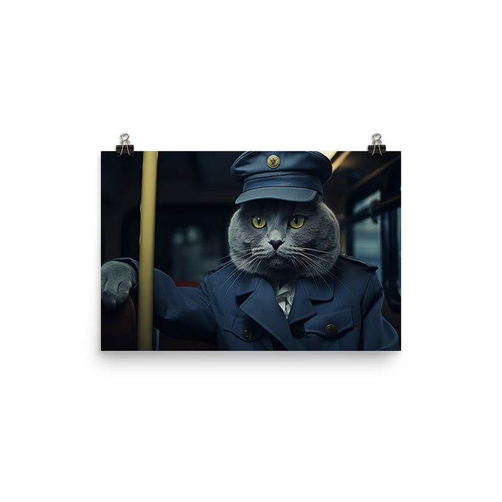 Russian Blue Transit Operator Photo paper poster - PosterfyAI.com