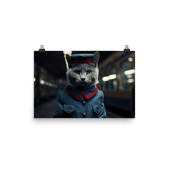 Russian Blue Transit Operator Photo paper poster - PosterfyAI.com