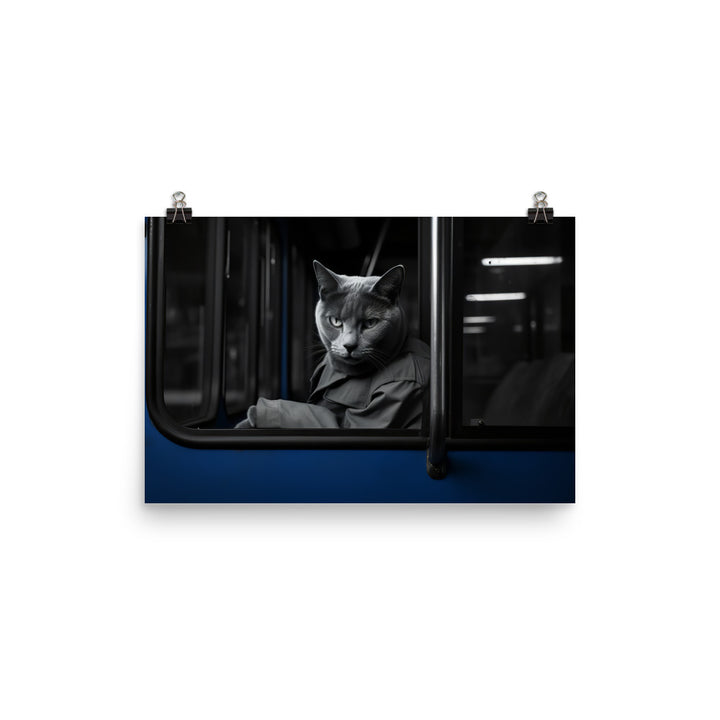 Russian Blue Transit Operator Photo paper poster - PosterfyAI.com