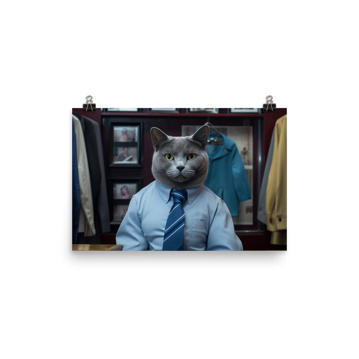 Russian Blue Sales Consultant Photo paper poster - PosterfyAI.com