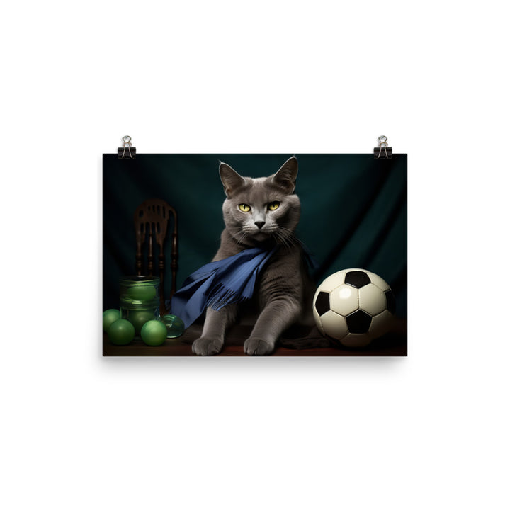 Russian Blue Referee Photo paper poster - PosterfyAI.com