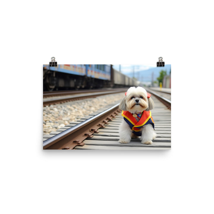 Lhasa Apso Transit Operator Photo paper poster - PosterfyAI.com