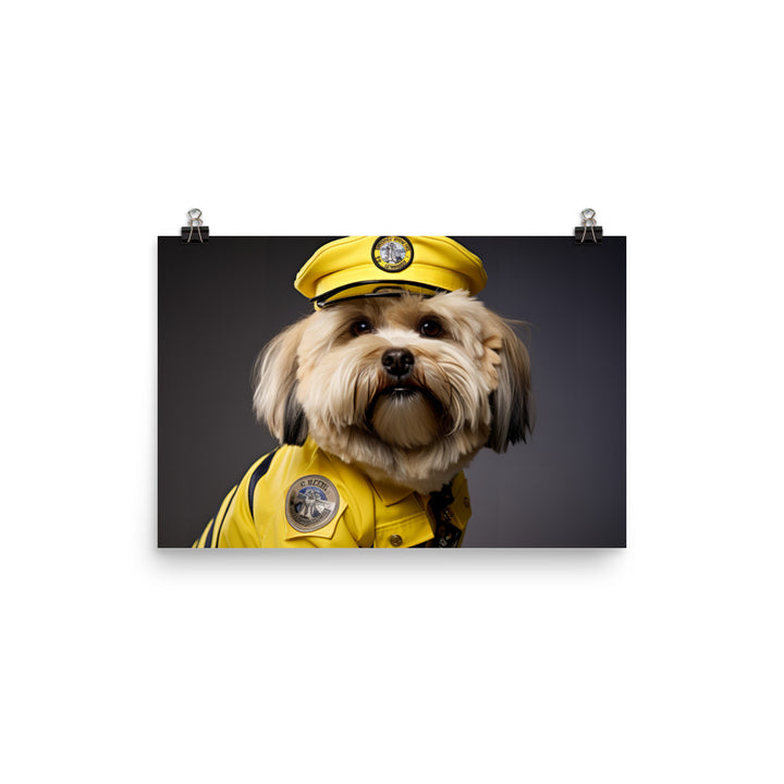 Lhasa Apso Security Officer Photo paper poster - PosterfyAI.com