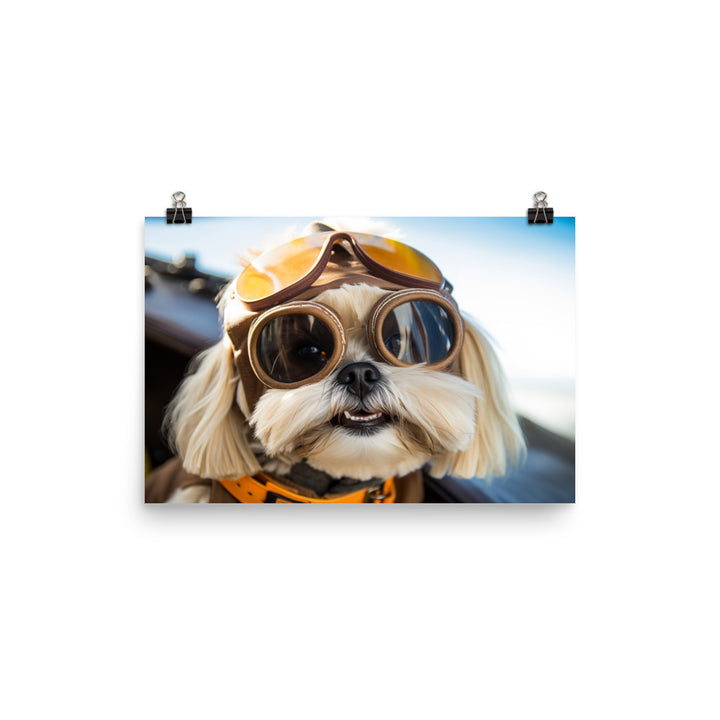 Lhasa Apso Pilot Photo paper poster - PosterfyAI.com