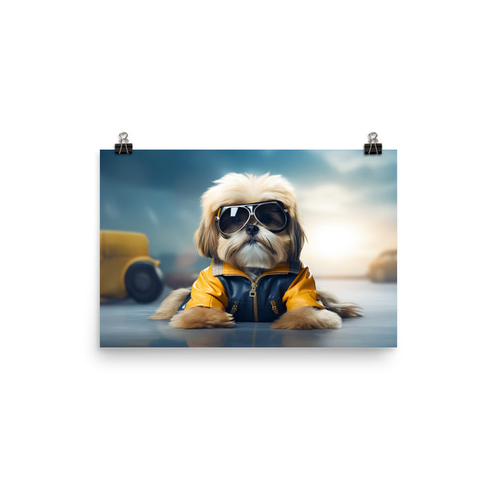 Lhasa Apso Pilot Photo paper poster - PosterfyAI.com