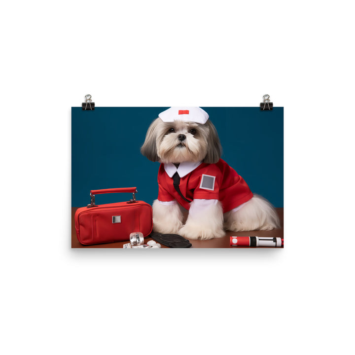 Lhasa Apso Paramedic Photo paper poster - PosterfyAI.com