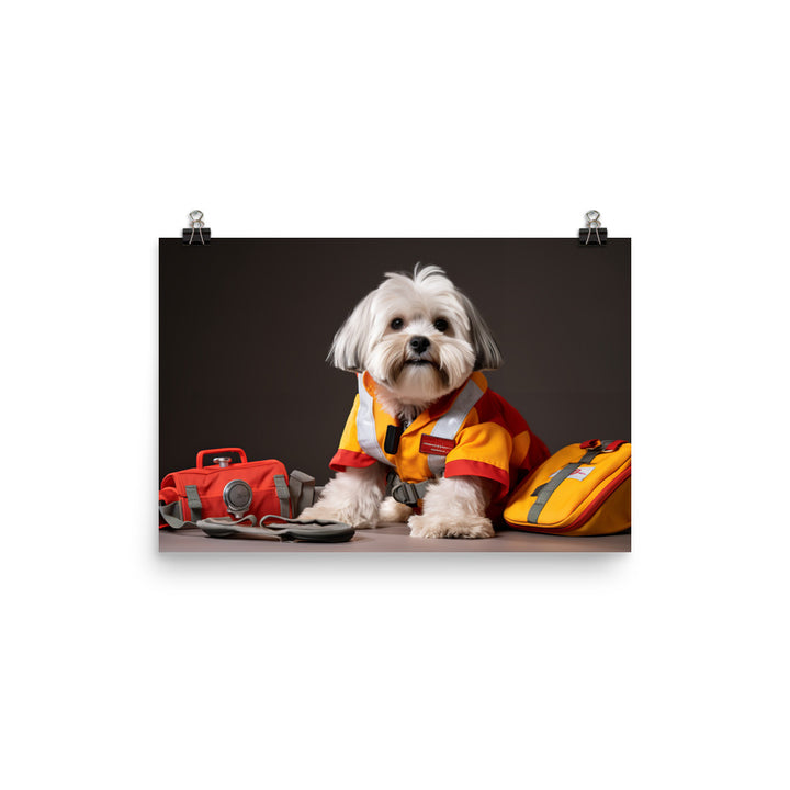 Lhasa Apso Paramedic Photo paper poster - PosterfyAI.com