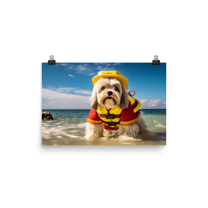 Lhasa Apso Lifeguard Photo paper poster - PosterfyAI.com
