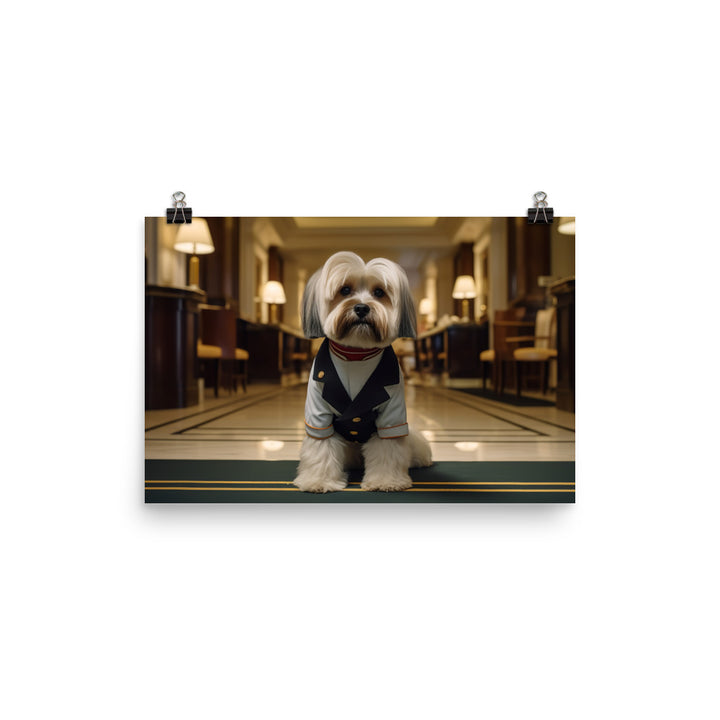 Lhasa Apso Hotel Staff Photo paper poster - PosterfyAI.com