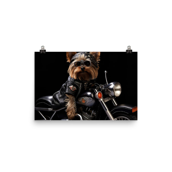 Yorkshire Terrier Superbike Athlete Photo paper poster - PosterfyAI.com