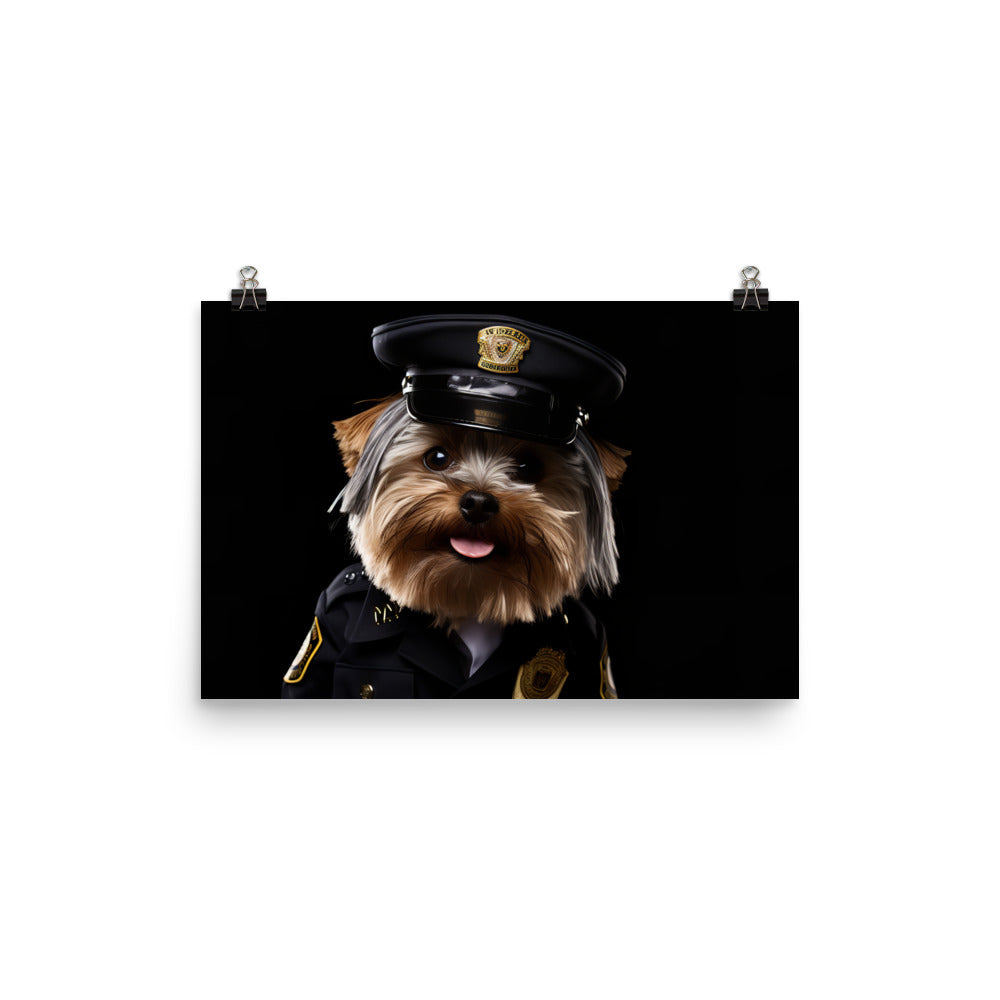 Yorkshire Terrier Security Officer Photo paper poster - PosterfyAI.com