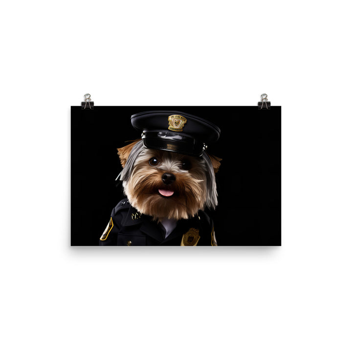 Yorkshire Terrier Security Officer Photo paper poster - PosterfyAI.com