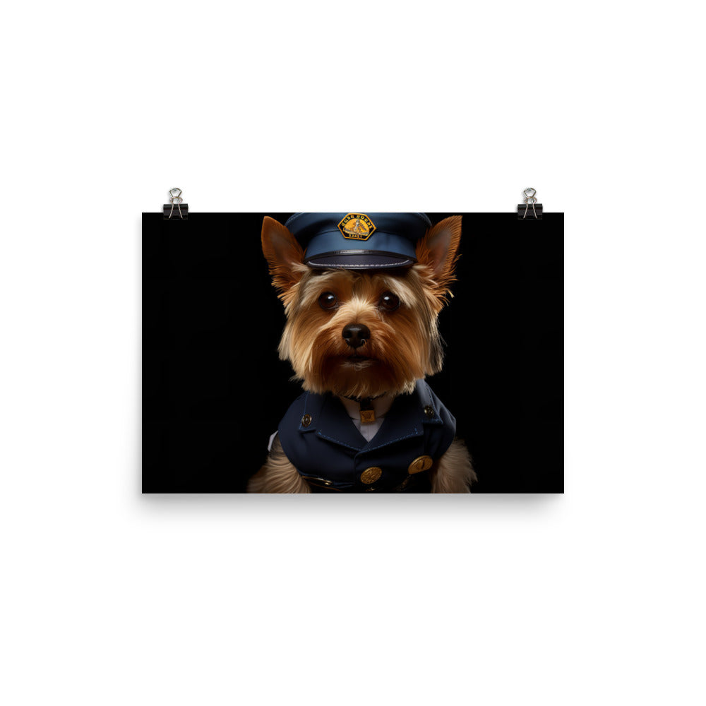 Yorkshire Terrier Security Officer Photo paper poster - PosterfyAI.com