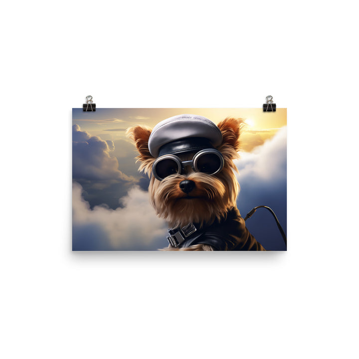 Yorkshire Terrier Pilot Photo paper poster - PosterfyAI.com