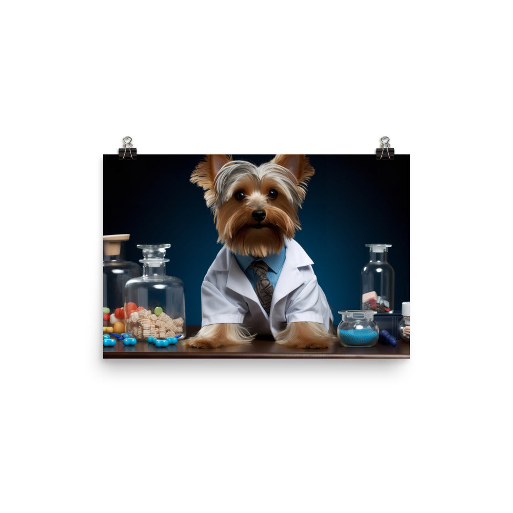 Yorkshire Terrier Pharmacist Photo paper poster - PosterfyAI.com