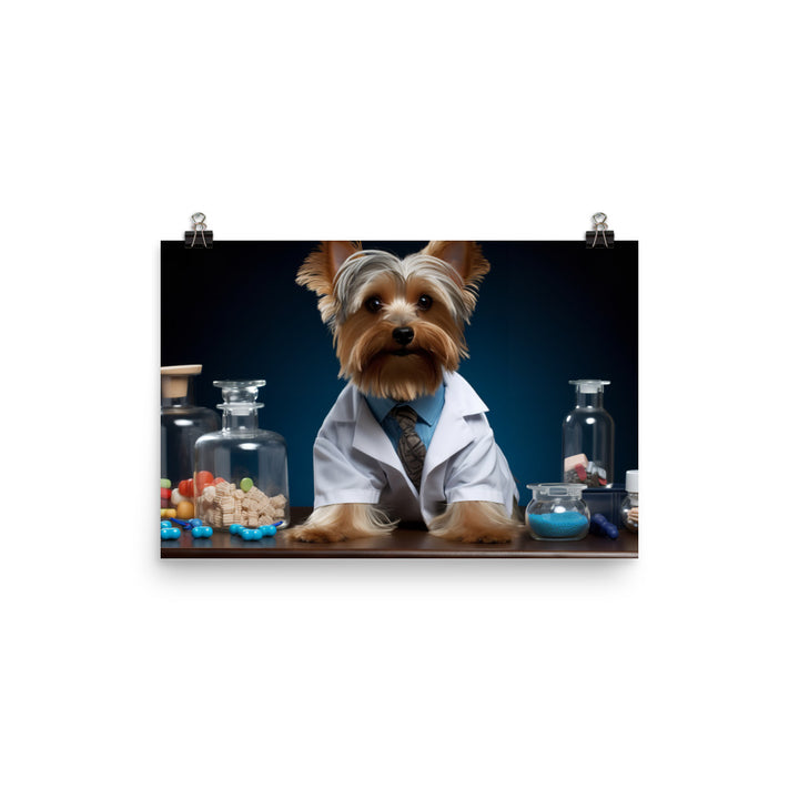 Yorkshire Terrier Pharmacist Photo paper poster - PosterfyAI.com